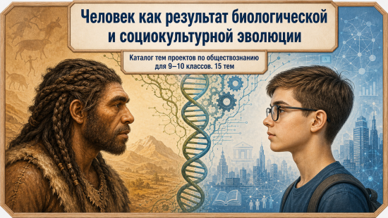 "Человек как результат биологической и социокультурной эволюции". Проектная деятельность. Общество.