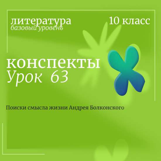 Литература, 10 класс (базовый уровень). Урок 63. Поиски смысла жизни Андрея Болконского