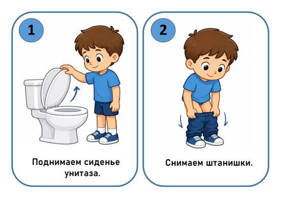 «Учимся самостоятельности: Алгоритм посещения туалетной комнаты для мальчиков»