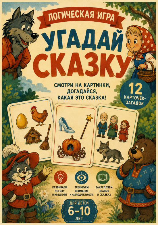 Сказки в картинках: логическая игра “Угадай сказку”