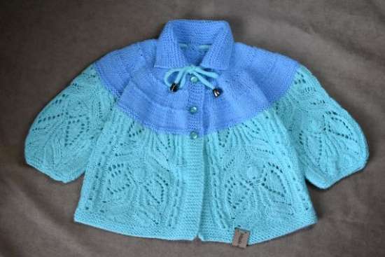 МК по вязанию детского жакета "Мятная зефирка"