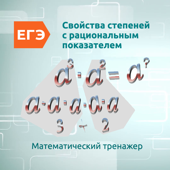 Интерактивный математический тренажер "Свойства степеней с рациональным показателем"
