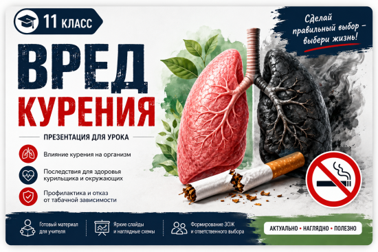 Классный час 10-11 класс «Курение и здоровье: осознанный выбор взрослого человека»