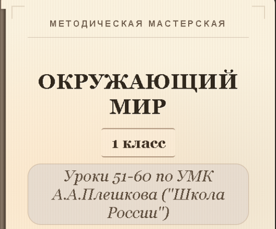 Окружающий мир. 1 класс. Конспекты уроков 51-60