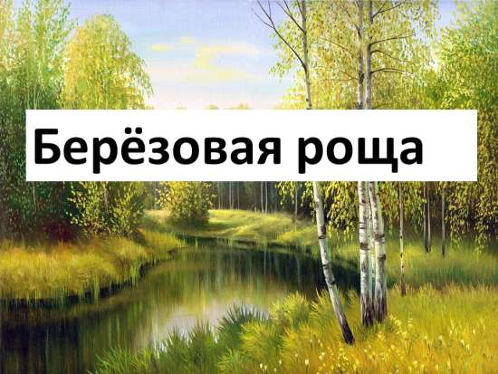 Презентация к виртуальной экскурсии по теме: "Березовая роща"