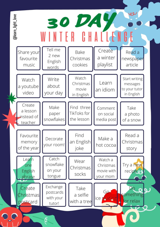 30 Days Winter Challenge