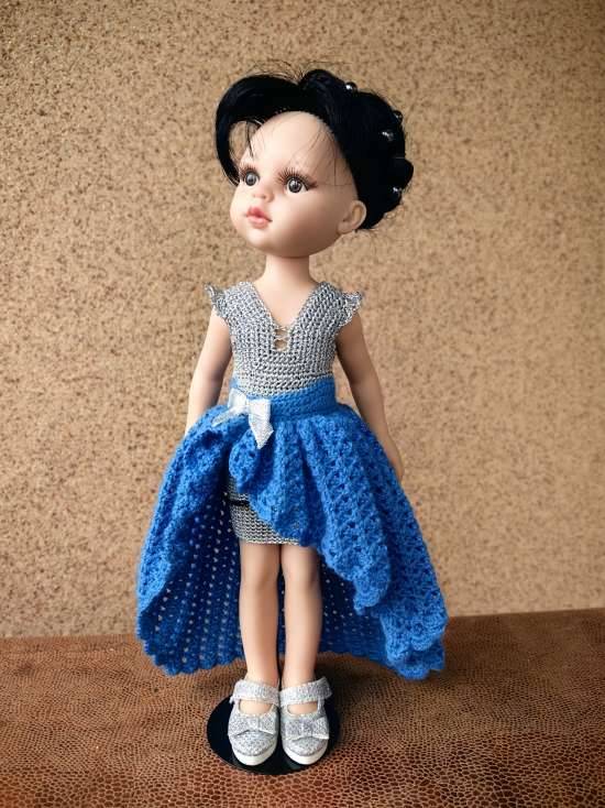 МК по вязанию для кукол Паола Рейна - платье "Выпускница"