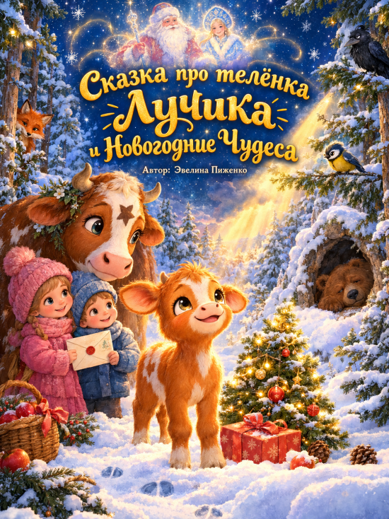 "Сказка про Телёнка Лучика и Новогодние Чудеса"