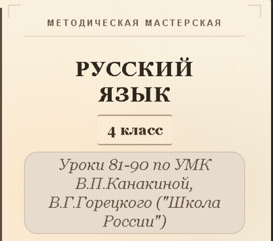 Русский язык, 4 класс. Конспекты уроков 81-90