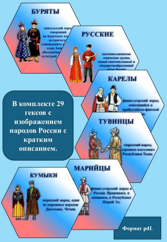 Дидактические гексы "Народы России". (с кратким описанием)