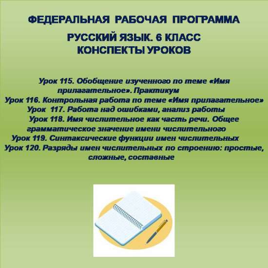 Русский язык 6 класс. Конспекты уроков 115-120