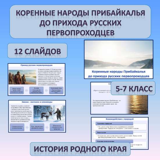 Презентация по теме: «Коренные народы Прибайкалья до прихода русских первопроходцев»