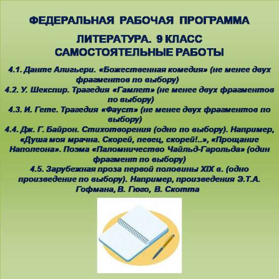 Литература 9 класс. Самостоятельные работы 14-18