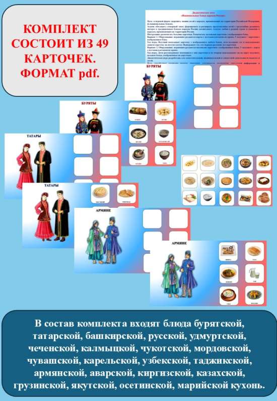 Дидактическое лото "Национальные блюда народов России".